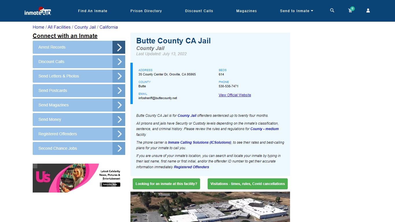 Butte County CA Jail - Inmate Locator - Oroville, CA